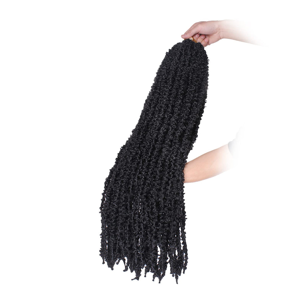 ZRQ 30 Inch Butterfly Locs Crochet Hair 6Packs Lightweight Long Distressed Butterfly Faux Locs Braids Hair Goddess Pre-looped Synthetic Soft Locs Hair Extensions (30 Inch, 1B#)