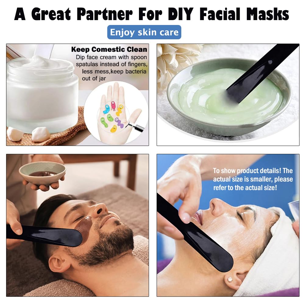 AKOAK 10 Pcs 10.8cm Mask Stick Makeup Spatula DIY Plastic Mask Stirring Spatula Makeup Tool (White)