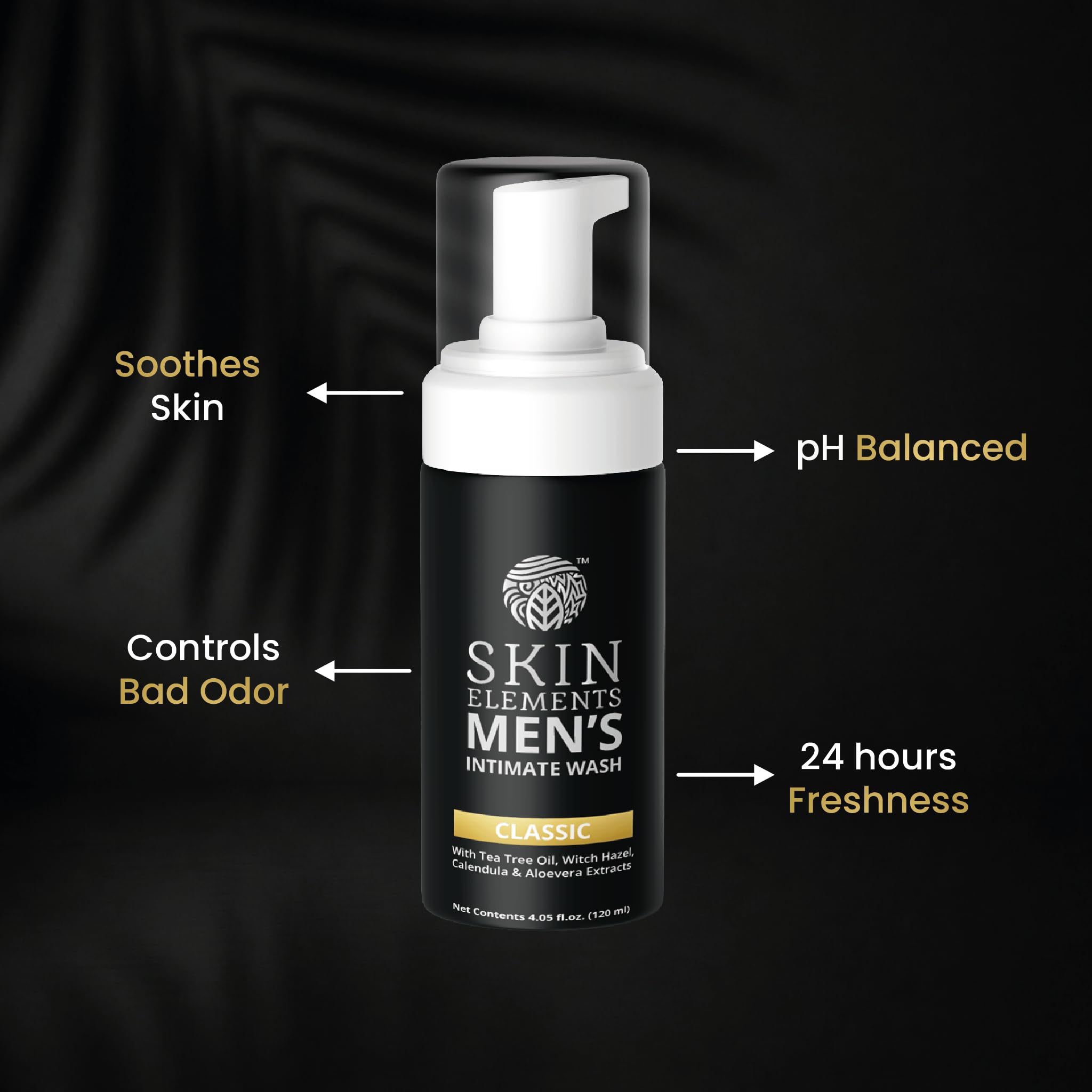 Skin Elements Men's Intimate Wash JUMBO Pack | with Refill | For 180 Days | 14.2 fl. oz | pH Balanced Hygiene Foaming Wash | Controls Bad Odor | Tea Tree Oil | Super Saver Pack |