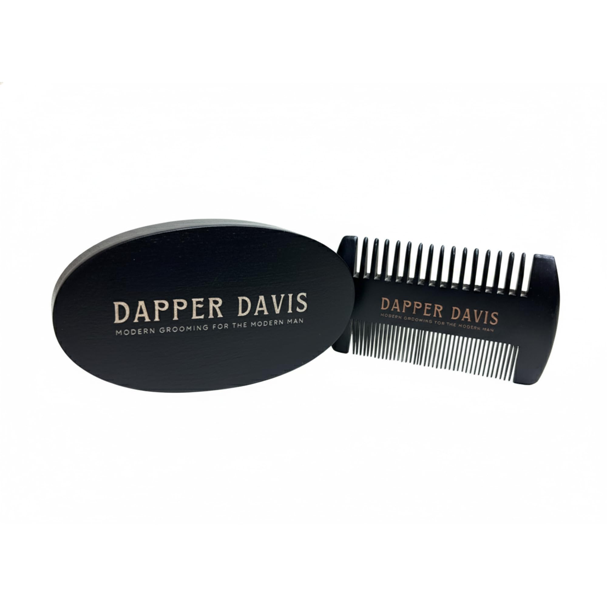 Dapper Davis Beard Brush and Comb Set for Men | Boar Bristle Beard Brush & Wooden Beard Comb | Beard Grooming Kit for Softening, Detangling & Styling Facial Hair