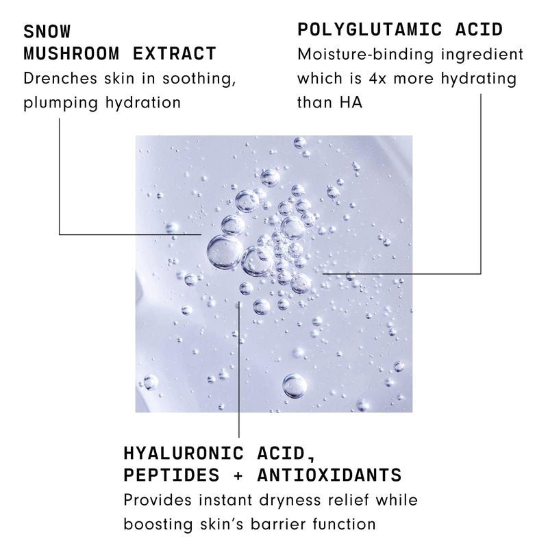 Versed Moisture Maker Hydrating Hyaluronic Serum - Lightweight Face Serum for Dry Skin With Moisturizing Polyglutamic Acid + Snow Mushroom Extract for Soothing + Plumping Hydration Day & Night (1oz)