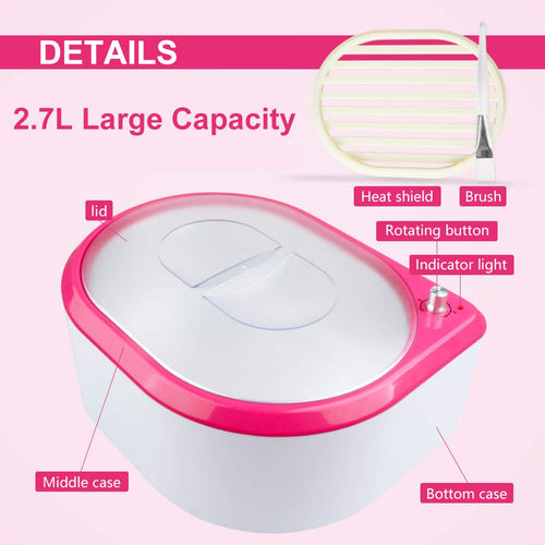 2.7L Paraffin Wax Machine Moisturizing Paraffin Bath Hand Therapy Warmer Kit for Smooth and Soft Hands Feet Skin Salon Spa Paraffin Equipment Rapid Heating Easy to Use