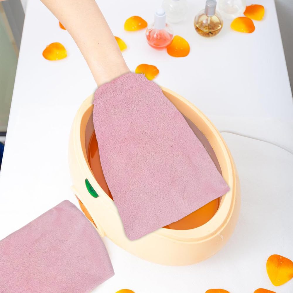 Ouliget Paraffin Wax Mitts for Hand,Paraffin Heated Hand SPA Mittens for Women,Gloves Moisturizing Cracked Hot Wax Hand Thermal Treatment Wax Accessories,Pink