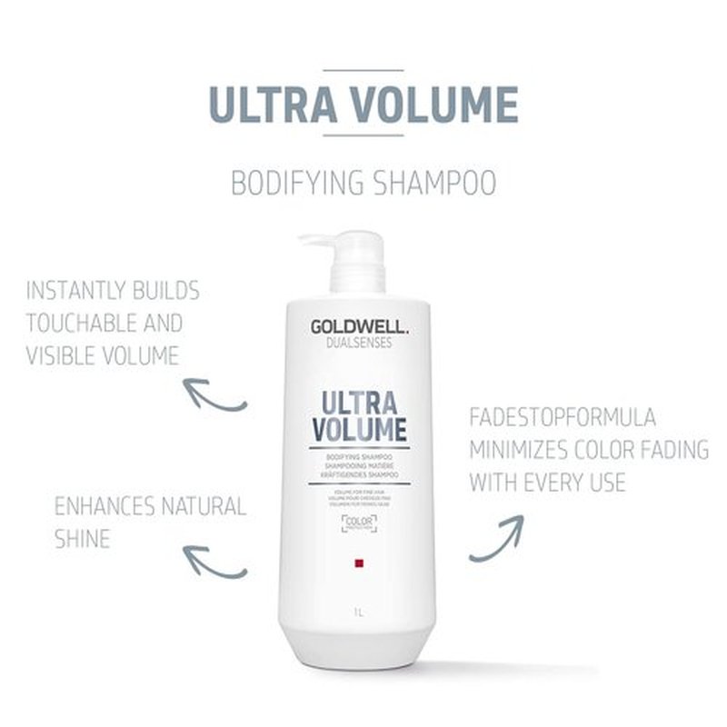 Goldwell Dualsenses Ultra Volume Shampoo - Bodifying Formula for Fullness | 1L Size