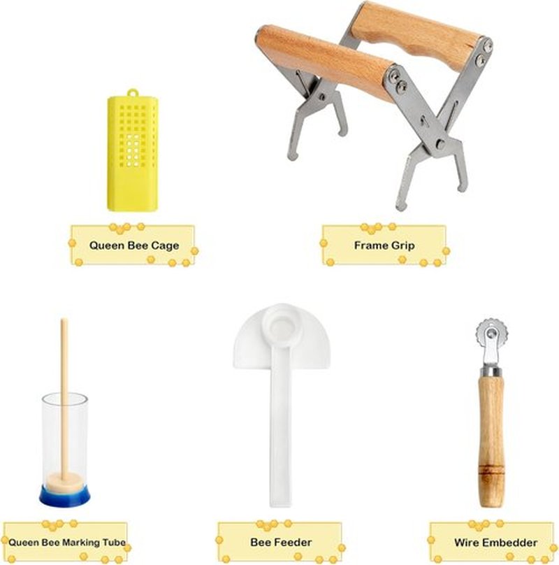 Blisstime 12-Piece Bee Hives Starter Kit - Complete Beekeeping Supplies for Beginners | Includes Smoker & Tools