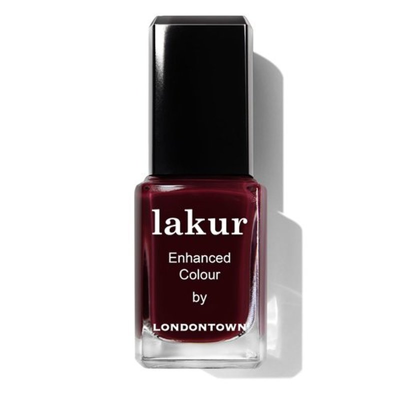 LONDONTOWN lakur Nail Polish - Chip-Resistant, Non-Toxic, Conditions & Hydrates Nails | Glossy Maroon Red, Naughty List, .40 fl oz
