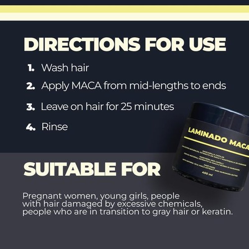 Lina Zapata LZ Maca Hair Treatment Cream – Deep Conditioning & Collagen Repair for Damaged & Frizzy Hair – Smooth, Silky Hair & Strength Care – Capillary Regeneration