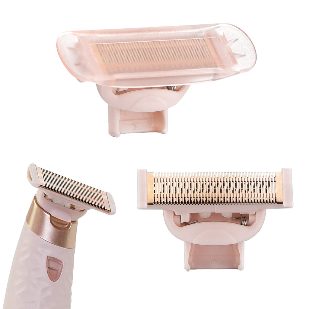 Flawless Nu Razor Replacement Heads, Rose Gold Plated Body With Covers, Compatible Hair Remover Head for Finishing Touch Women's Razor (2 Count)