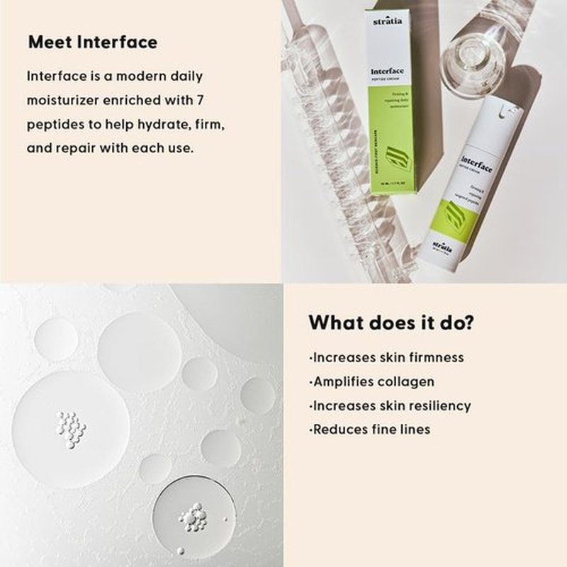 Stratia Interface Daily Moisturizer - Hydrating Peptides for All Skin Types | 1.70 Fl Oz
