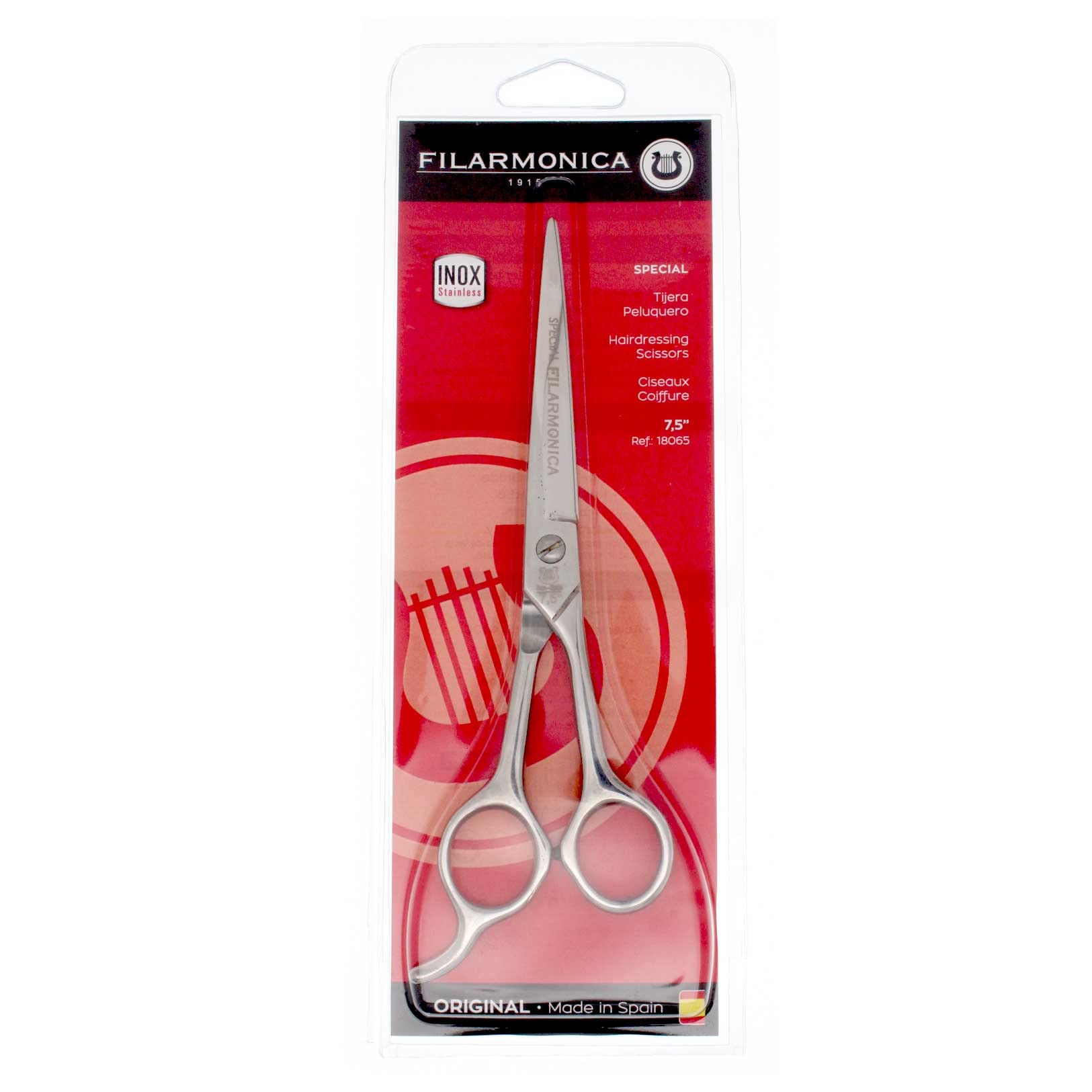 Filarmonica 7.5” Professional Hair Cutting Scissors - Serrated Blade - Stainless Steel Barber Shears - Hair Cutting Scissors for Salons & Barbers
