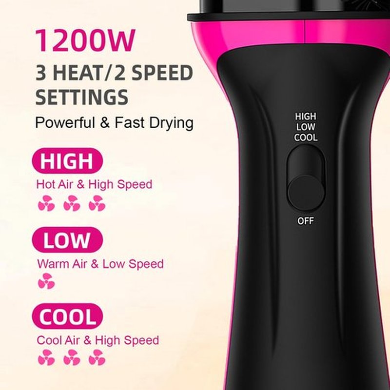 Hair Dryer Blow Dryer Brush in One, Professional Hot Air Brush 4 in 1 One Step Hair Dryer and Styler Volumizer with Negative Ion for Drying, Straightening, Salon for All Hair Types