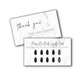 Boutique Marketing LLC Press-On Nail Loyalty Discount Cards | 50 Pack | 2x3.5 Inch inch Business Card Size | DIY Press-On Nail Kit | Marble Look with Black Nail Design,marble,black,white