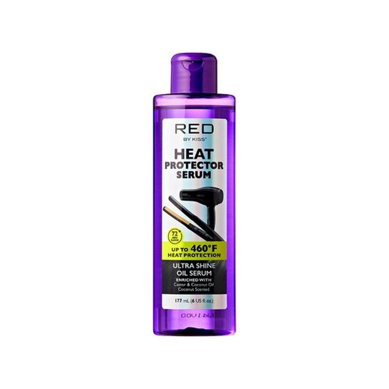 Red by Kiss Heat Protector Hair Styling Serum, Thermal Protection Ultra Shine Oil Serum, Protects Hair from Heat Damage, Anti Frizz Strengthening Hydrating (6 Fl Oz)
