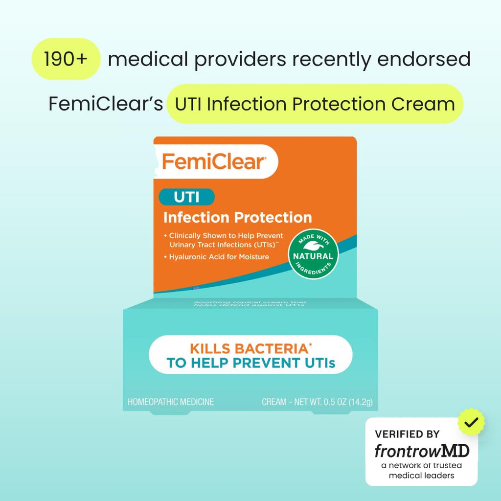 FemiClear UTI Infection Protection Vulva Cream, 0.5 Oz, Helps Protect Against Urinary Tract Infections, Supports Intimate Balance & Moisture, Hydrating Feminine Care, Natural Ingredients