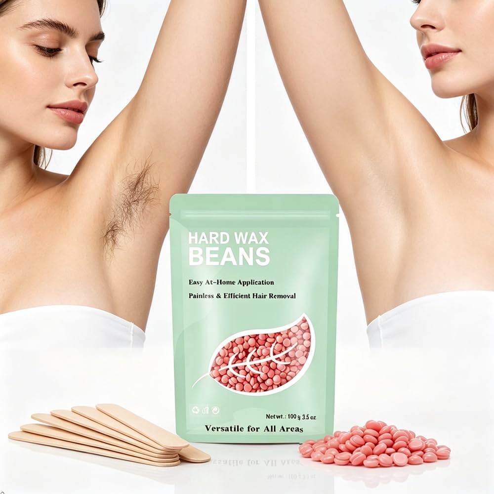 Hard Wax Beads for Hair Removal - 500g/17.5oz Sensitive Skin Wax Beads for Brazilian Bikini, Legs, Underarm and Coarse Hair, Refill Hard Wax Beans for Wax Warmer, Low Irritation,For women,For man