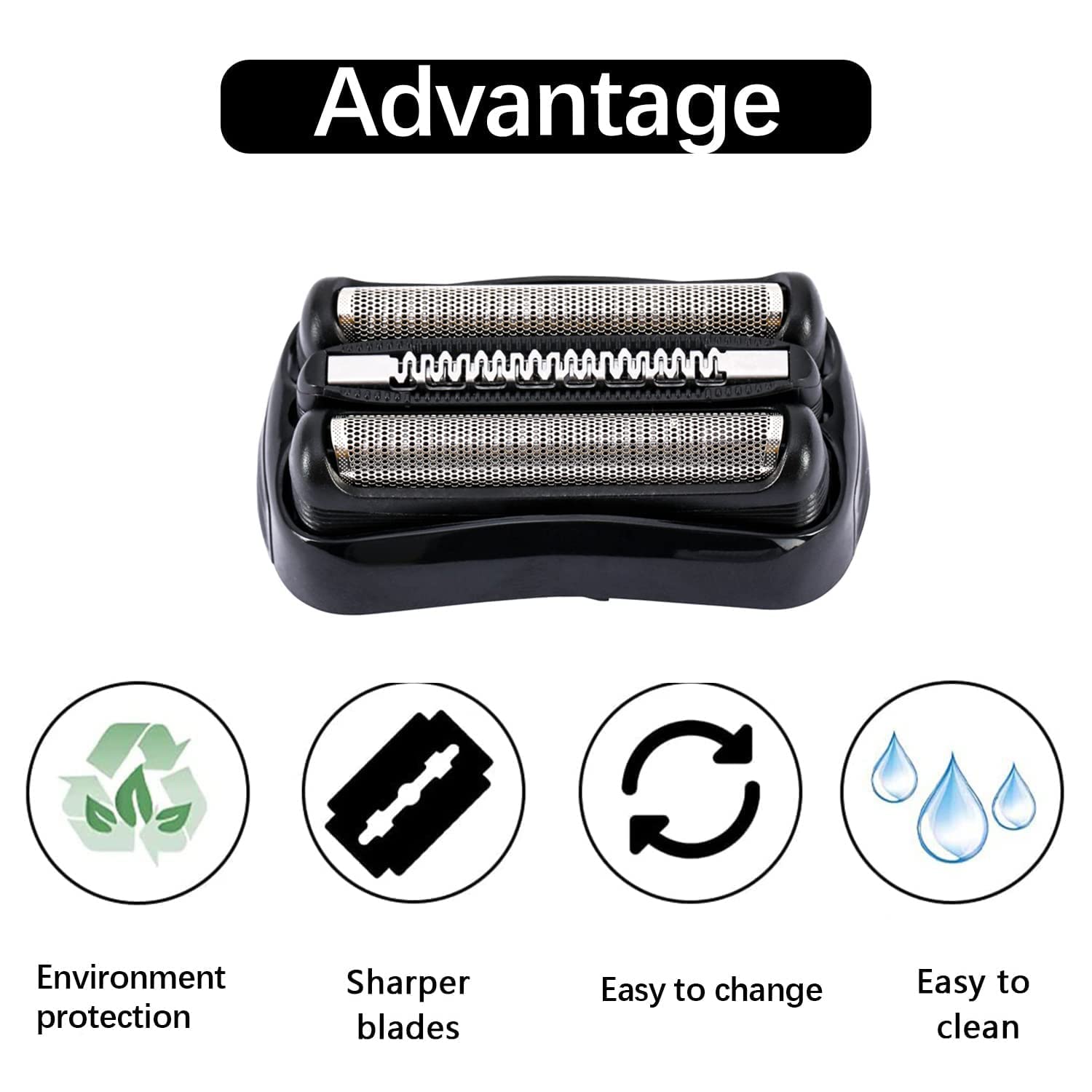 Replacement Head Compatible with Braun Razor,Replacement Blades Compatible with Braun Electric Shavers for Men