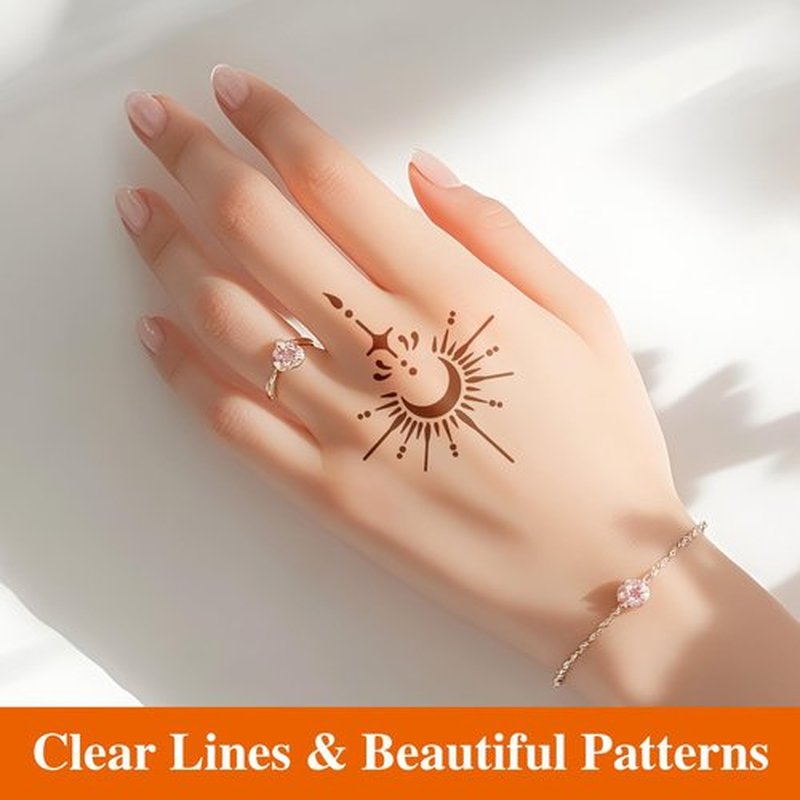 20 Sheets Temporary Tattoo Stencil Kit, Tattoo Templates for Real Tattoos Mehndi Stencils for Kids Teens Adults Body Paint