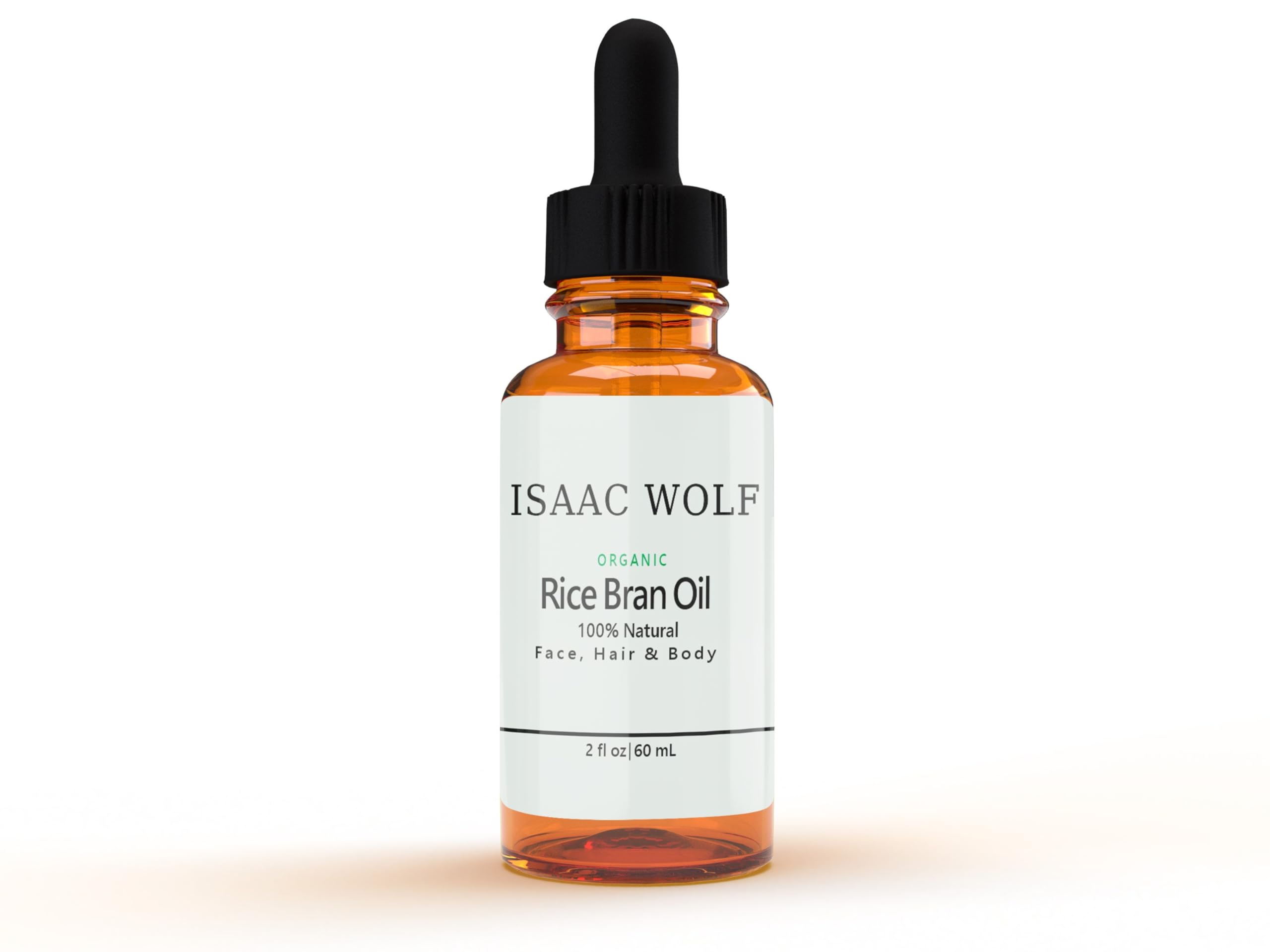 ISAAC WOLF Organic Rice Bran Oil for Face, Hair & Body 100% Pure Cold Pressed Unrefined Raw Anti-aging Antioxidants