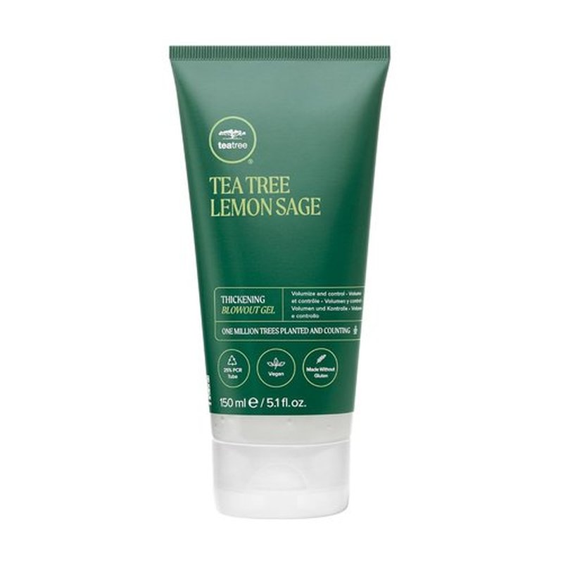 Tea Tree Lemon Sage Thickening Blowout Gel - Volumizing Hair Gel for Fine Hair, 5.1 fl. oz