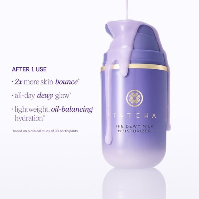 TATCHA The Dewy Milk Moisturizer, Travel-Sized | Mini Lightweight Face Cream - Oil-Balancing Hydration for Bouncy Skin & a Lasting Dewy Glow for Combo to Oily Skin | 15 ml/ 0.5 fl. oz.