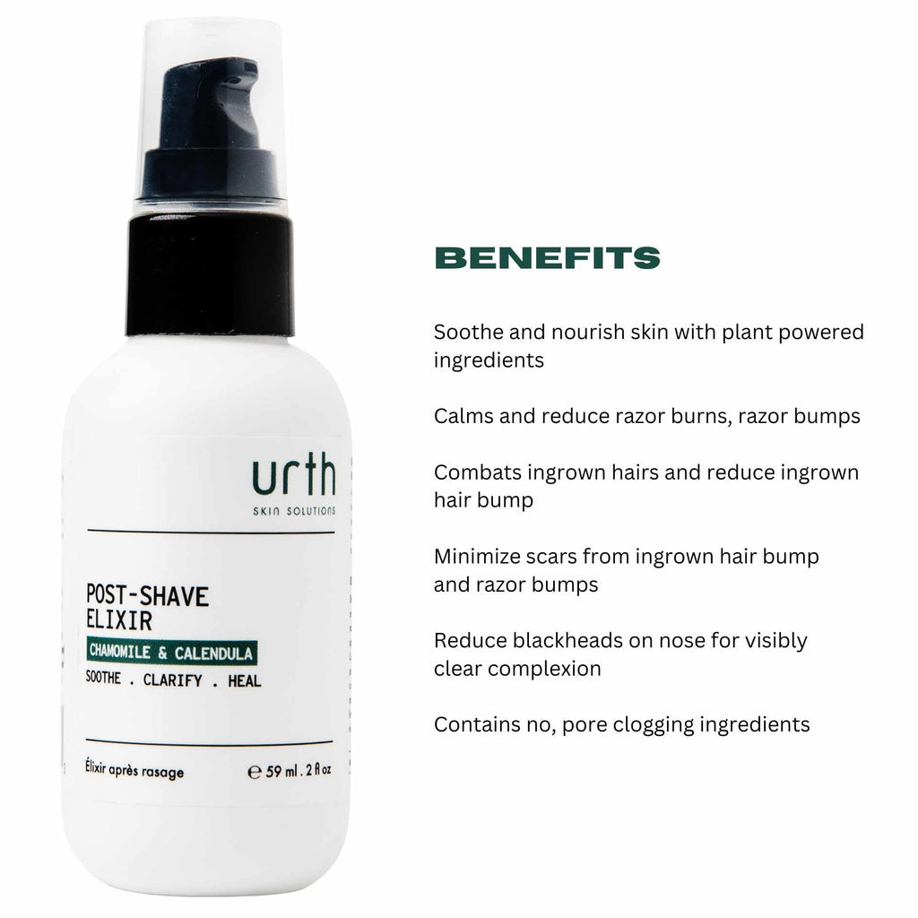 Urth Post Shave Elixir 2oz Razor Bump Treatment & Ingrown Hair Remedy for Men with Vitamins C and E for Soothes & Restores Skin