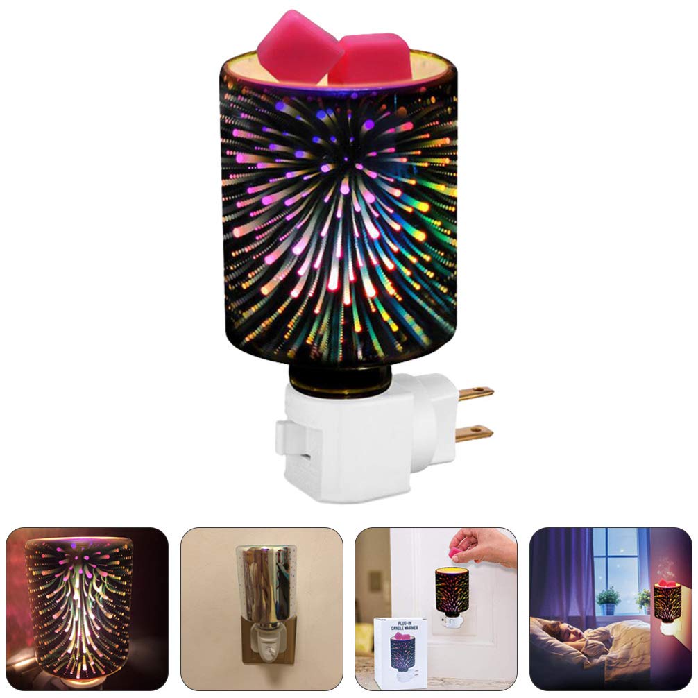 Uonlytech Electric Wax Melt Warmer Plug-in Glass Fragrance Warmer Oil Burner Scent Wax Tart Warmer Lamp Night Light for Spa Wedding Home Decor