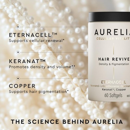 AURELIA Hair Revive - Advanced Cellular Anti-Aging Supplement for Fuller, Healthier Hair | Zinc & Resveratrol