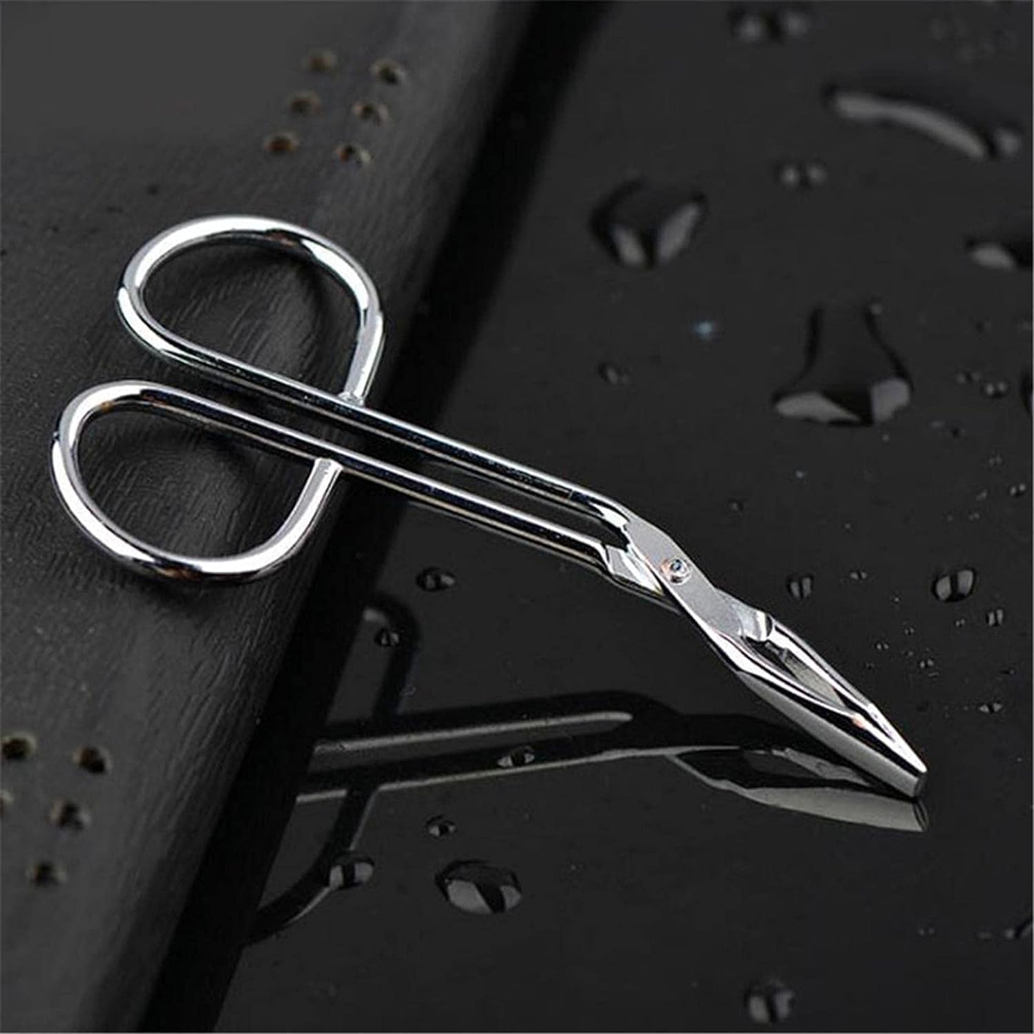 Silver Professional Stainless Steel Eyebrow Tweezers and Scissors Set, Hair Removal and Grooming Tools