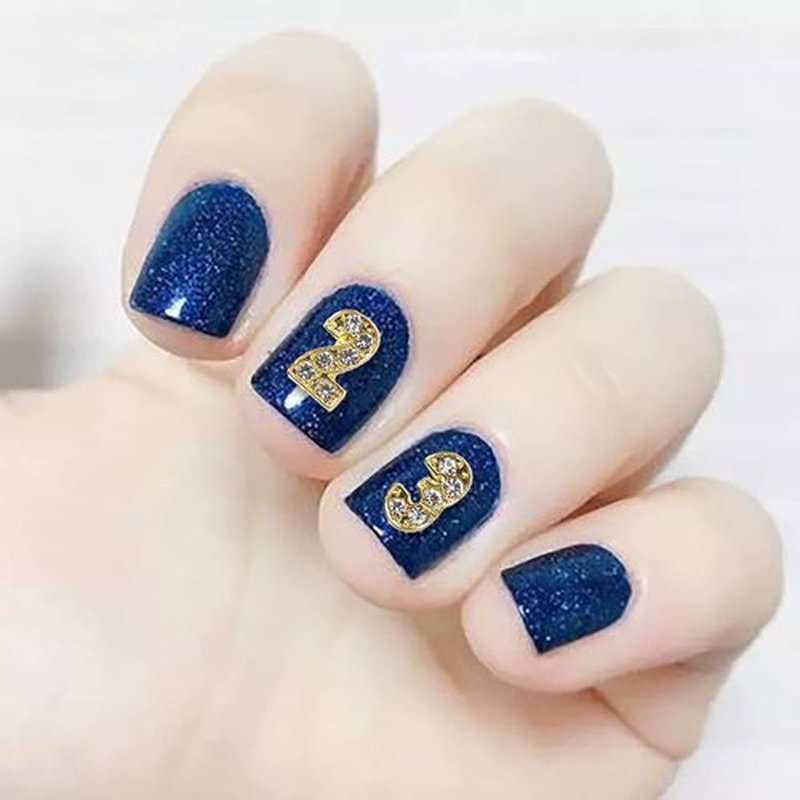 DANNEASY 30pcs Number Nail Charms Gold Nail Jewels Nail Rhinestones and Charms 3d Nail Art Charms Nail Studs Nail Jewelry for DIY Craft Decoration