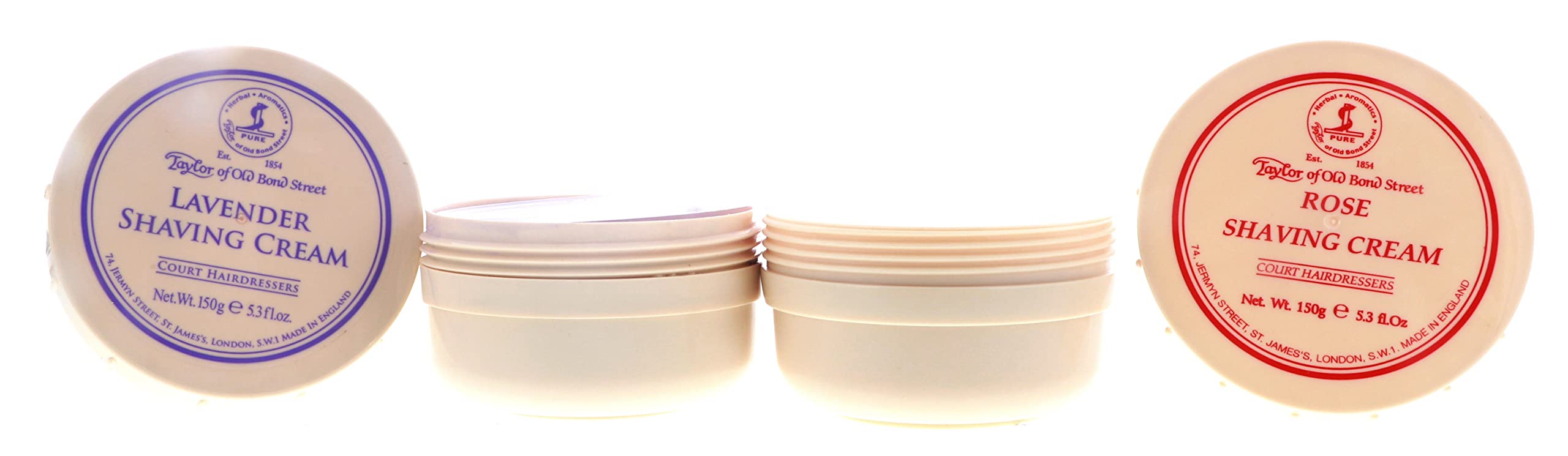 Taylor of Old Bond Street Shave Cream - 2 Pack 5.3 0z Each Choose Your Scents! (Rose and Lavender)