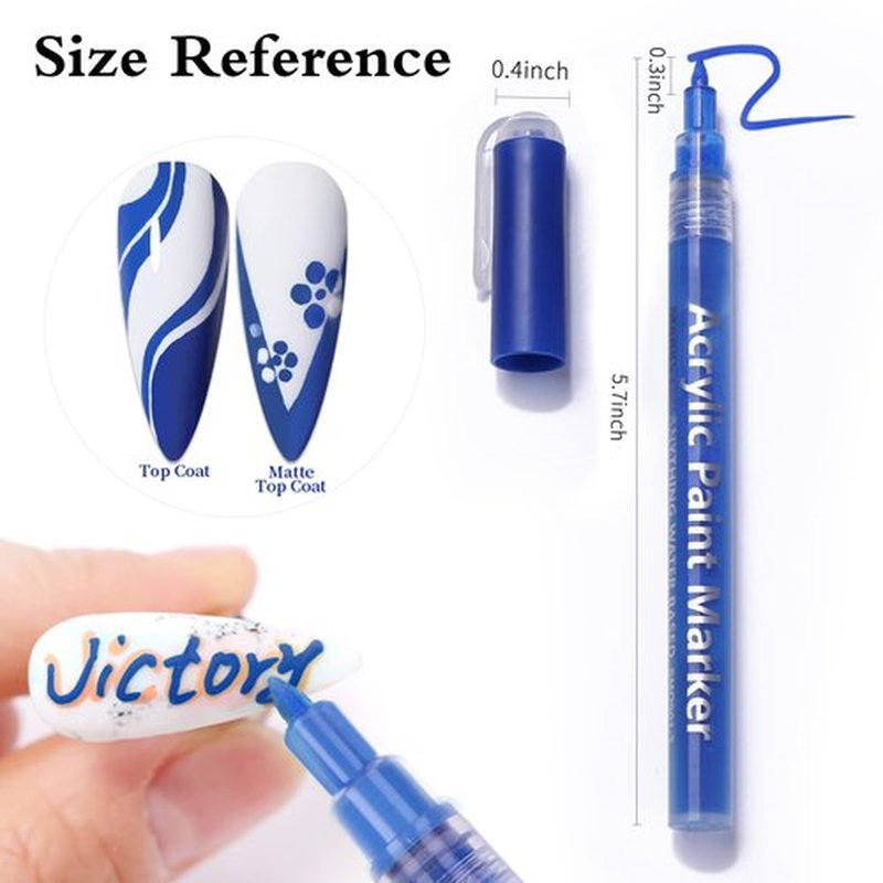 12 Colors Nail Art Pens Set, Halloween Colors Acrylic Paint Pens Fine Tip Nail Pens for 3D Nail Art, Nail Point Graffiti Dotting Pen Line Drawing Painting, Flower Patterns Design, DIY Manicure Tools