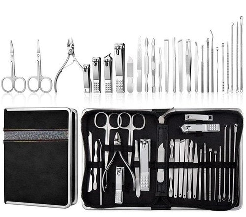 Rattygan Style Professsional 26 Pieces Manicure Set Nail Clippers Set - Stainless Steel Manicure Kit in Elegant Leather Carrying/Storage Case (Black)