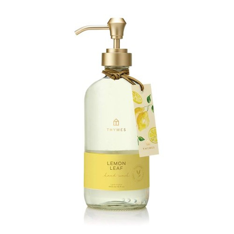 Thymes Hand Wash - Refreshing Lemon Leaf Scent - 15 Fl Oz for Gentle Cleansing
