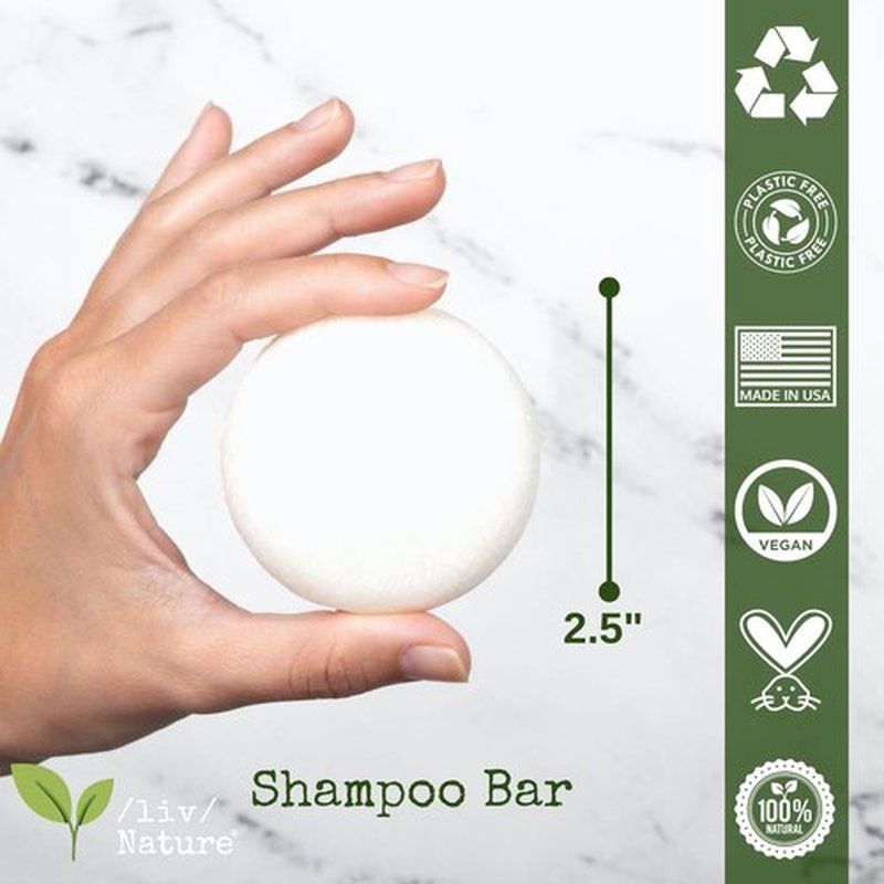 /liv/ Nature Shampoo Bar | Growth and Volume for Thin Hair | Rosemary, Biotin, Castor Oil | Travel Essentials | Handmade in USA 1-pk