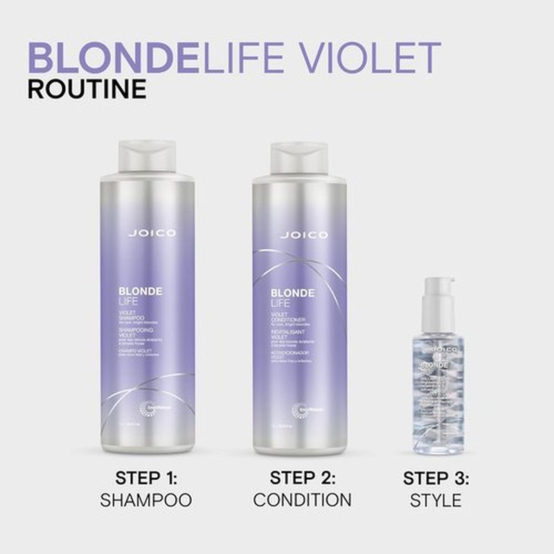 Joico Blonde Life Violet Conditioner - Neutralizes Brassy Tones & Boosts Shine | Sulfate Free with Monoi & Tamanu Oil