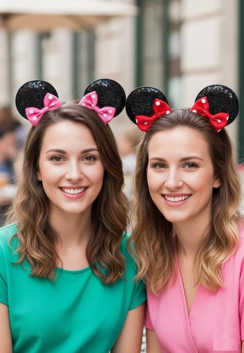 Tobeffect Mouse Ears Hair Bows Clips Glitter Mice Ears Pack Cute Hair Bow Hair Accessories for Women Costume Birthday Party Favor Black Red