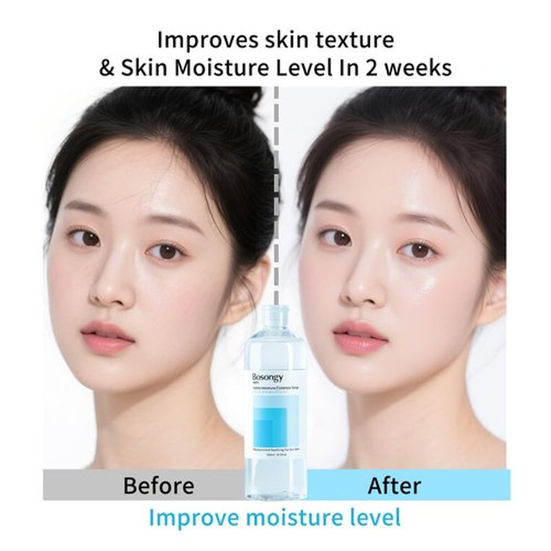 Bosongy Hydro Moisture Essence Toner 500ml(16.9fl.oz.) – Deep Nourishing Facial Toner for Dry & Sensitive Skin, Infused with Hyaluronic Acid, Panthenol &Azelaic Acid Toner Korean Skincare