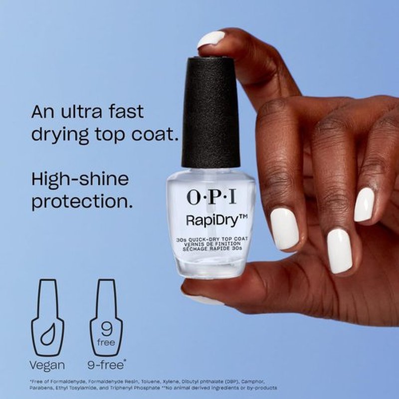 OPI Nail Lacquer Top Coat - Clear Nail Polish for High Shine & Quick Drying Finish | Chip Resistant & Long Lasting