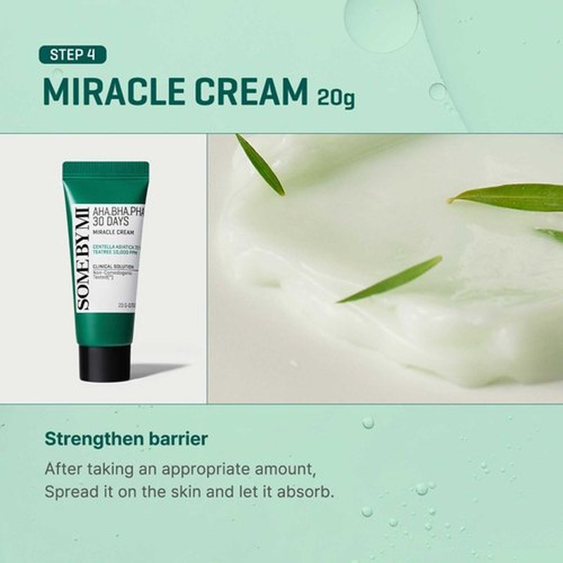 SOME BY MI AHA BHA PHA 30Days Miracle AC SOS Kit - Toner 1.01Oz, Serum 0.33Oz, Cream 0.7Oz, Foam 1.01Oz - Mild Exfoliating Daily Skin Care Set - Skin Wastes, Sebum, Oiliness Care - Korean Skin Care