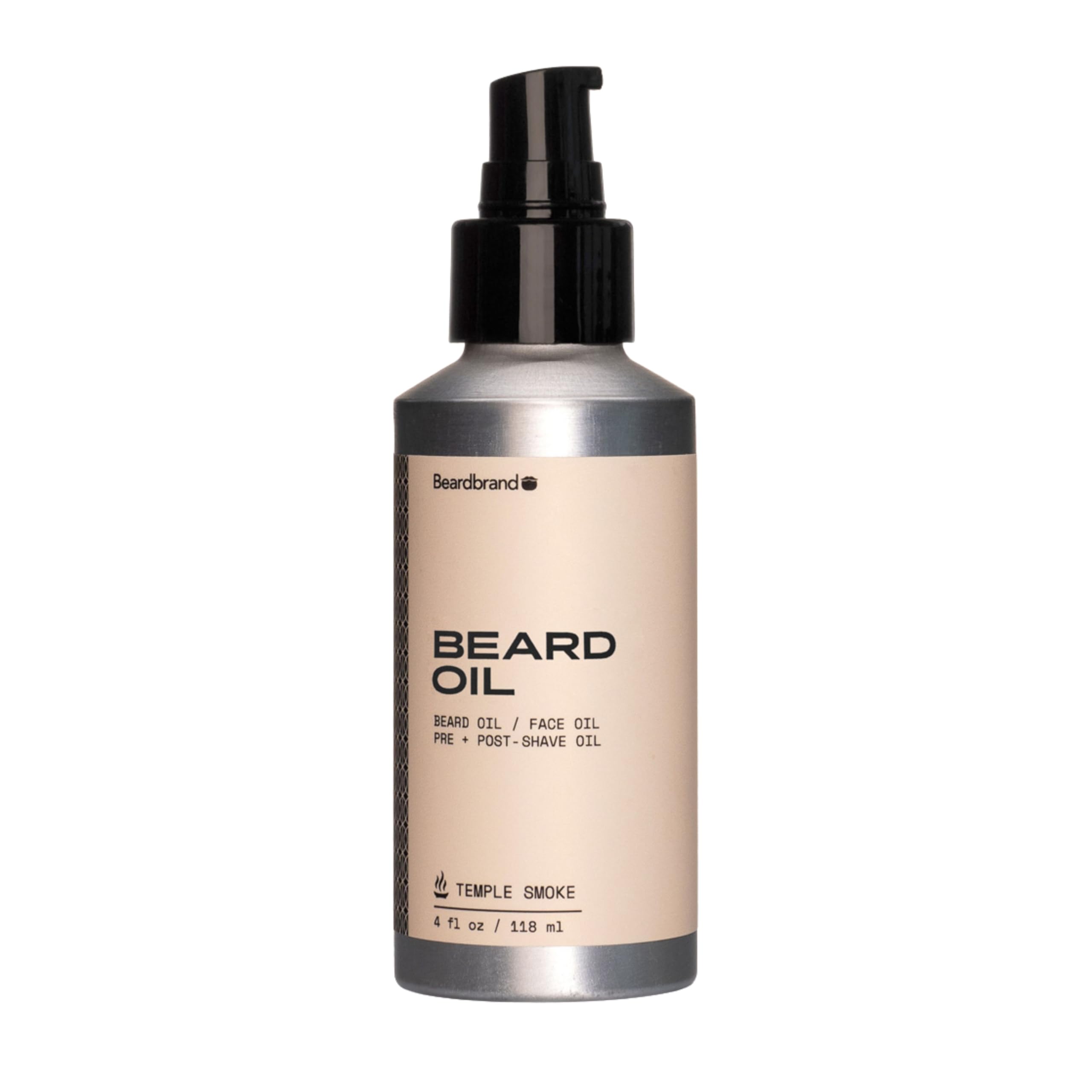Beardbrand Beard Oil for Men with Jojoba & Vitamin E – Softens Stubble, Conditions Skin & Promotes Beard Growth | Temple Smoke Scent | 4 fl oz