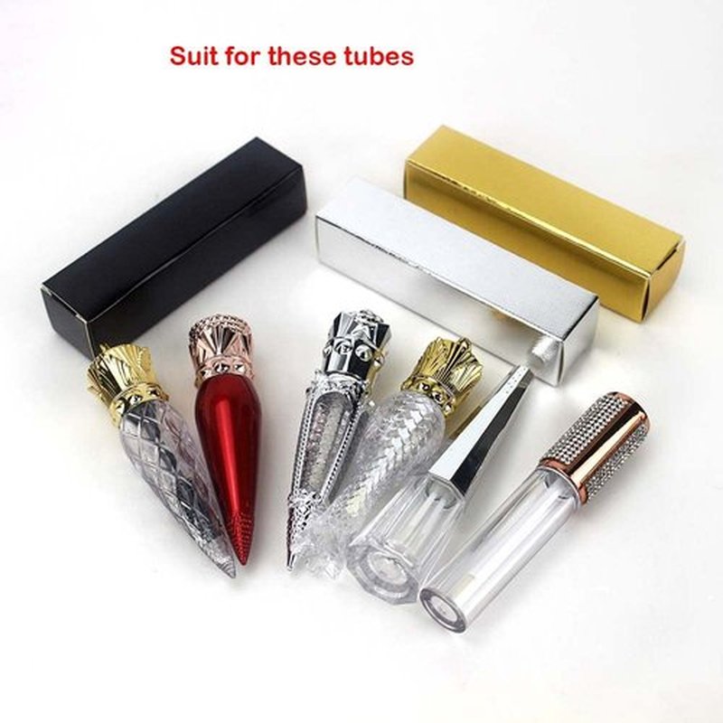 50 pieces 350gms lip gloss paper box, lipgloss mascara eyeliner packing box for DIY cosmetic, (27 * 27 * 115mm, holografic)