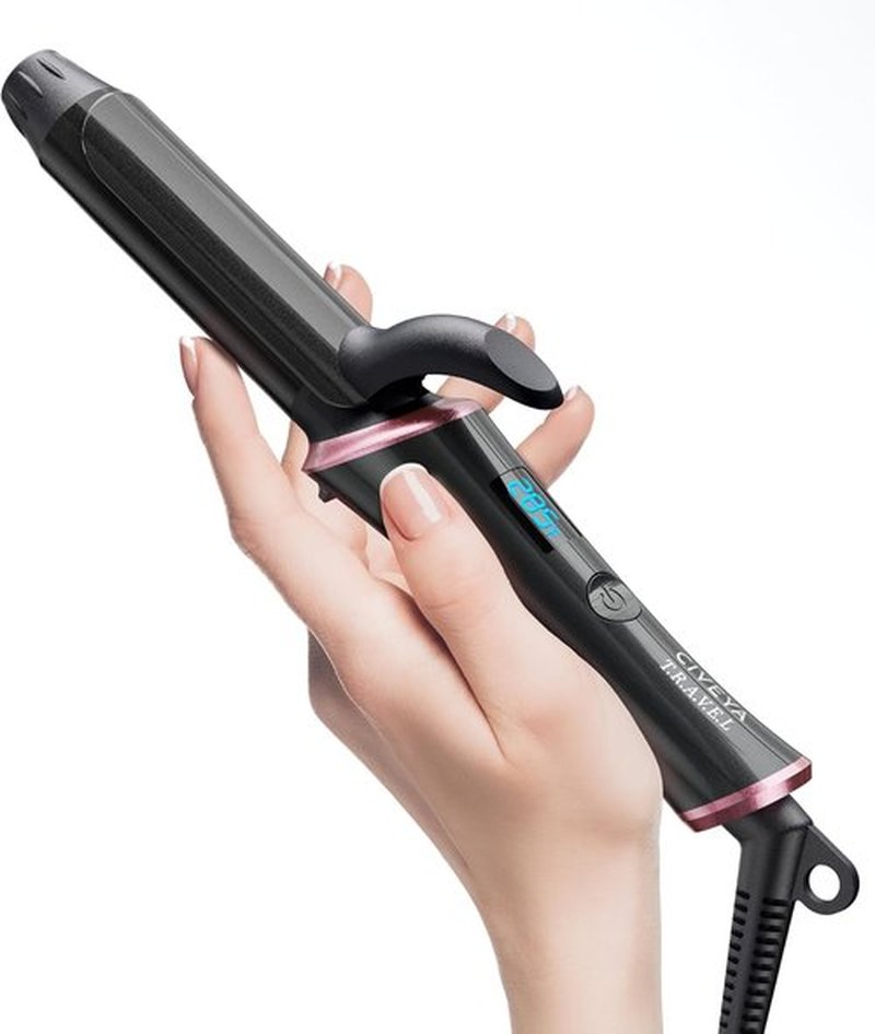CIVEYA Travel Curling Iron - Dual Voltage Mini 1-Inch Curling Iron with 5 Heat Settings | Ceramic Barrel Infused with Argan Oil