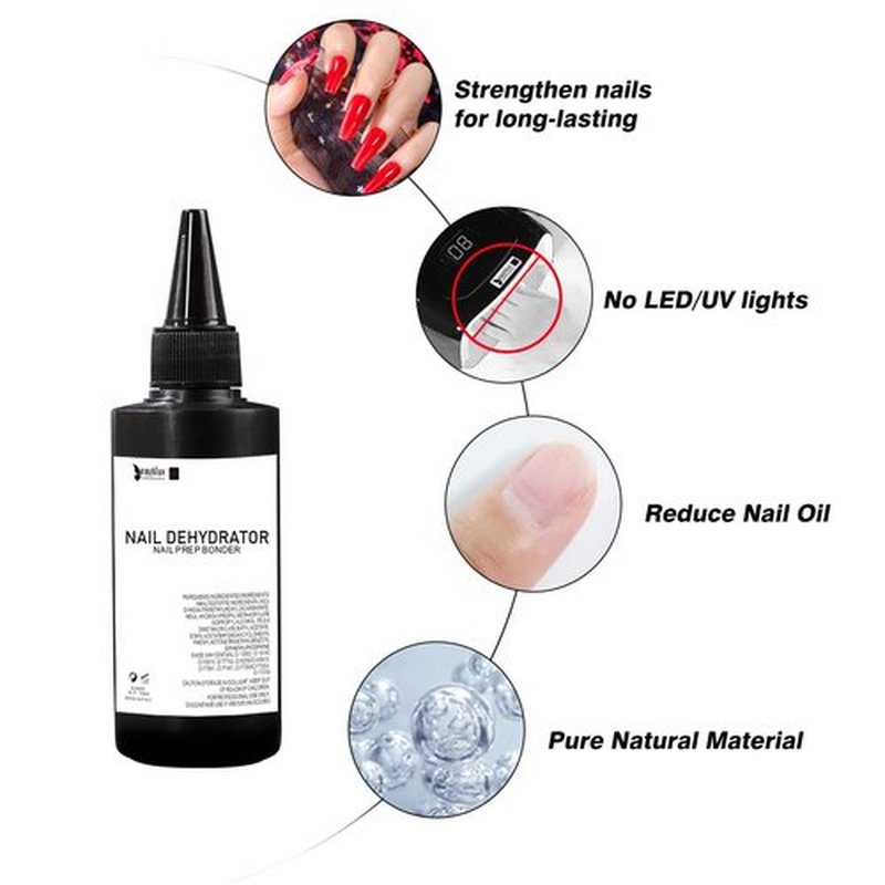 beautilux Professional Nail Dehydrator Gel Polish Acrylic Nails, 100ml Nail Prep Dehydrator Manicure (M-BD000-100)