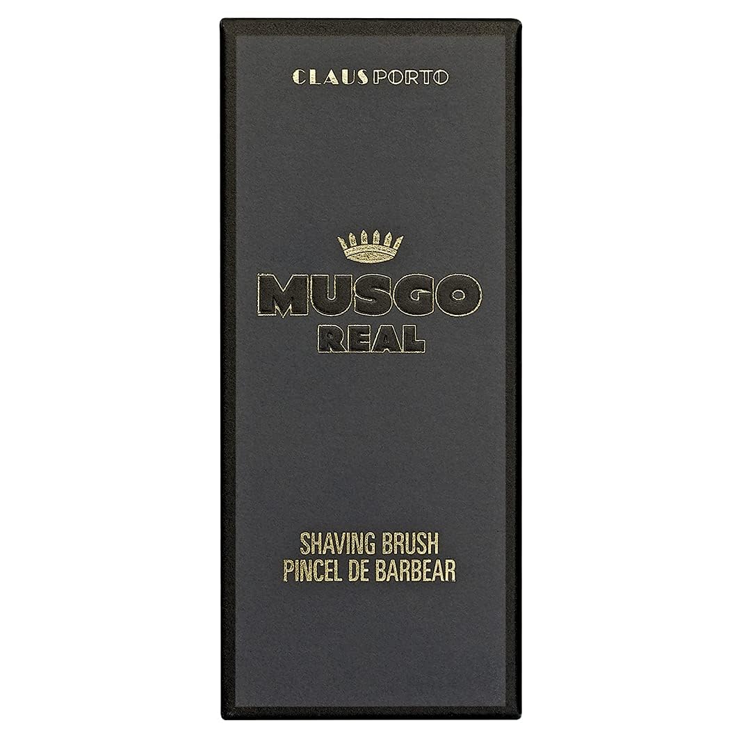 Claus Porto - Musgo Real Shaving Brush | Wood + Metal Handle | Handmade, Soft, Synthetic Bristles