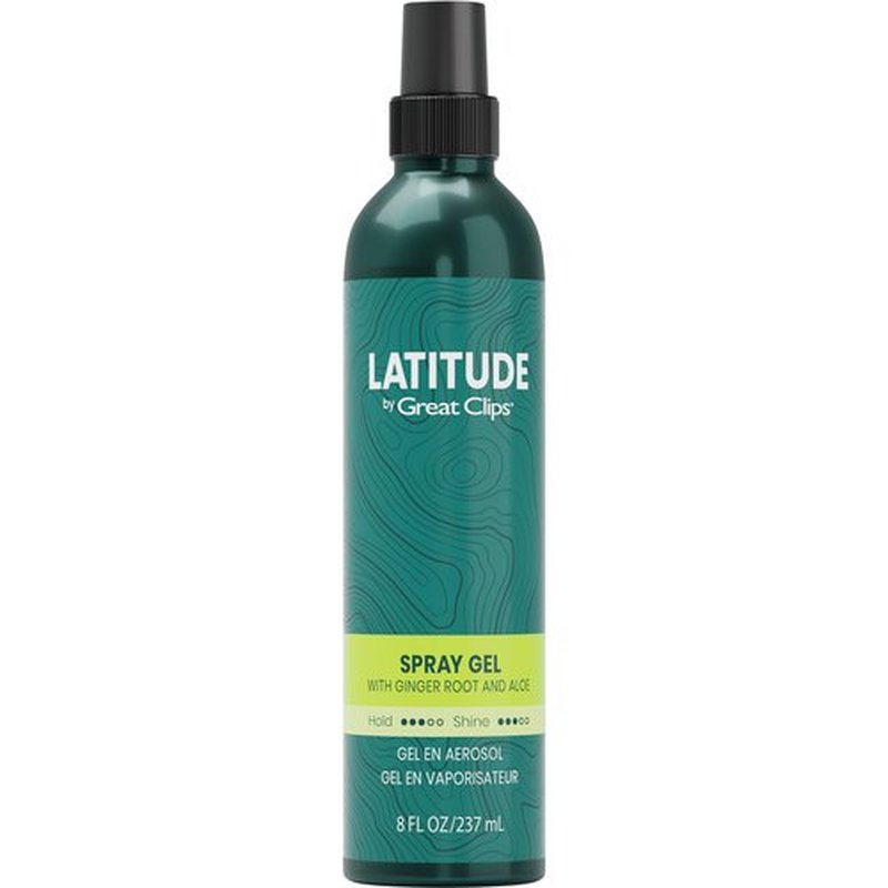 GREAT CLIPS LATITUDE Spray Gel | Hair Gel for Men | Medium Hold + Medium Shine | 8oz | Packaging May Vary