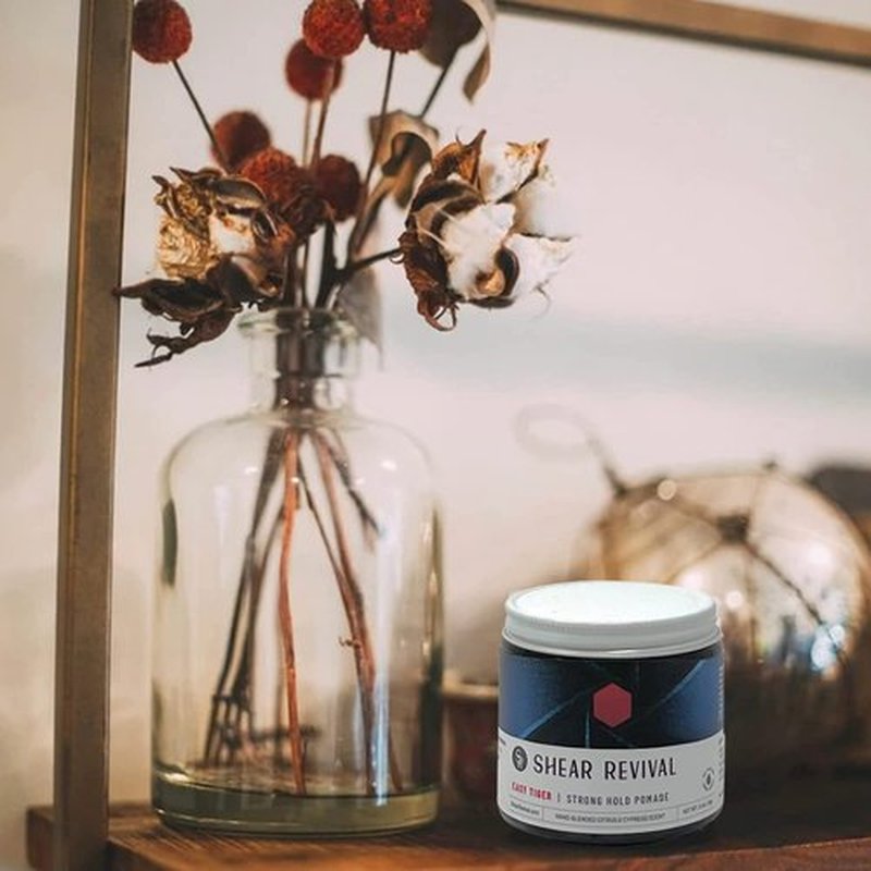 Shear Revival Easy Tiger Pomade | Oil-Based Strong Hold for Short to Medium Hair - 3.4 oz, All Natural Ingredients