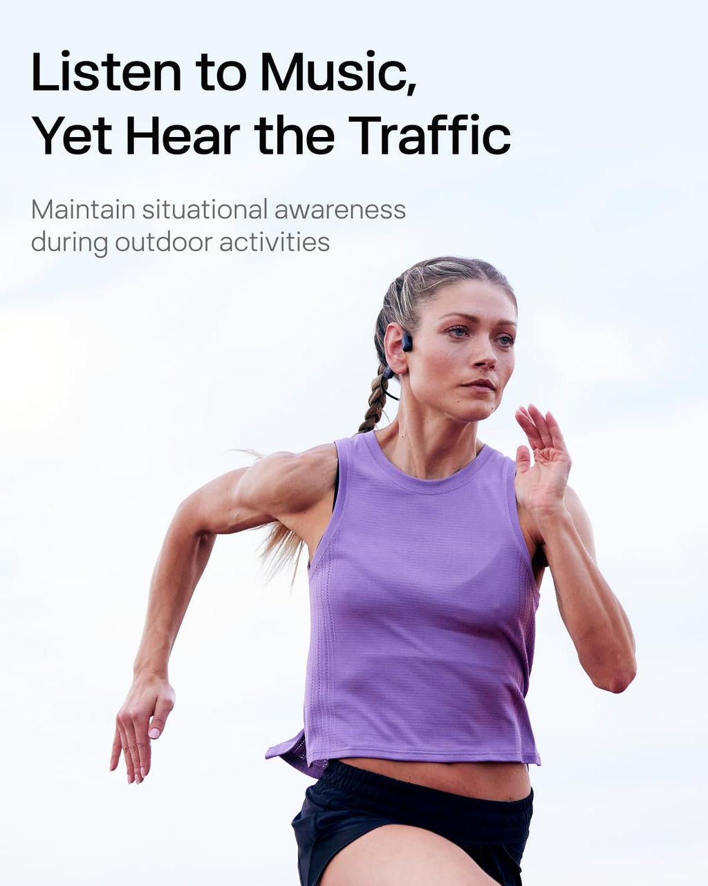 SHOKZ OpenRun Pro - Open-Ear Bluetooth Bone Conduction Sport Headphones - Sweat Resistant Wireless Earphones for Workouts and Running with Premium Deep Base - Built-in Mic, with Hair Band