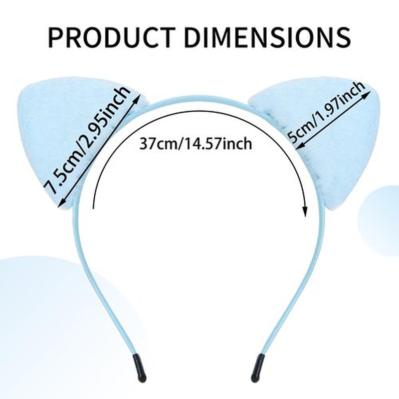Totelux Cat Ears Headband Plush Hair Band Animal Ears Hair Hoop Cute Hair Accessories for Women Girls Birthday Party Supplies Light Blue