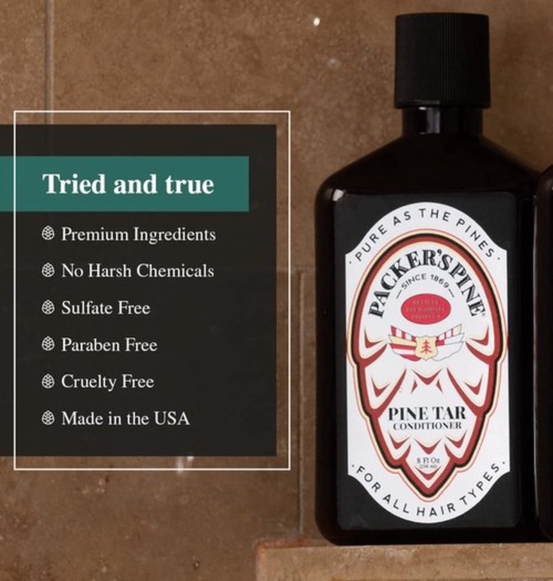 Packer's Pine Tar Conditioner - Natural Psoriasis Relief with Pine Oils | 8 Fl Oz