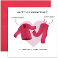 Old English Co. 12th Wedding Anniversary Card for Husband and Wife - Cute Funny Silk Anniversary Greeting Card for Spouse - Married for 12 Years Card | Blank Inside & Envelope Included